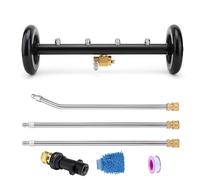 Geichan Nettoyeur haute pression à double fonction de 40,6 cm avec adaptateur compatible avec Karcher K2 K3 K4 K5 K6 K7, nettoyeur sous voiture avec 3 rallonges, 4 buses, connexion rapide de 6,35 mm