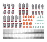 Geieold Lot de 140 pièces Série DT allemande Kit de connecteurs de câbles étanches DT06-2/3/4/6S DT04-2/3/4/6P Connecteurs automobiles avec boîte à broches
