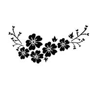 Geieold Noir Sticker Voiture Fleur Autocollant Etanche Amovible Vehicule Couverture de Rayures
