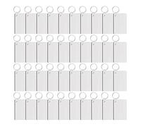 Geieold Paquet de 40 Porte-CléS de Sublimation Blanc Double Face Transfert de Chaleur Blanc MDF Tableau Blanc Porte-CléS Blanc Sublimation Bricolage