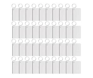 Geieold Paquet de 40 Porte-CléS de Sublimation Blanc Double Face Transfert de Chaleur Blanc MDF Tableau Blanc Porte-CléS Blanc Sublimation Bricolage