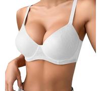 Geile Sachen Soutien-gorge push-up confortable et respirant pour femme avec armatures, soutien-gorge à trois rangées bustier femme rembourré, Blanc., 85B