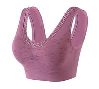 Geile Sachen Uni Baumwolle ohne Stahlring, Anti-Ausdehnungs-Schlaf- und spurlos Verstellbarer Sport-BH Body Damen, rouge, XXL