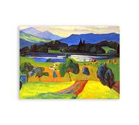GEILEX Gabriele Munter Toile Art Tableaux. Un lac Reproduction d'affiches et d'estampes. Tableaux de décor d'art de mur de toile moderne 40 x 60 cm (15,8 x 23,7 pouces) sans cadre