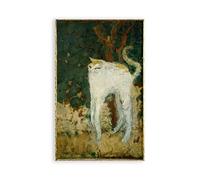 GEILEX Toile murale célèbre de Pierre Bonnard. Le chat blanc Tableaux célèbres imprimés sur toile. Tableaux sur toile de décoration d'intérieur classique 30x50cm (11.8x19.7in) sans cadre