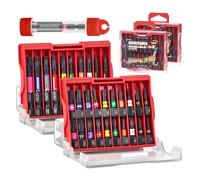 GEINXURN 31 Pièces Jeu d'embouts de Vissage Torx T7-T40 aux Chocs de 25 mm 50 mm, Embout pour Tournevis en Acier S2 avec Porte-embouts Magnétiques de 60 mm Long et Boîte de Rangement