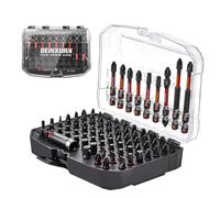 GEINXURN 83 Pièces Coffret d’embouts de Tournevis en Acier S2 Magnétique Torx/Phillips/Pozidriv/Plat/Hex Embouts de Vissage, Porte-embout, Adaptateur de Douille avec Boîte de Rangement Noire