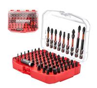 GEINXURN 83 Pièces Coffret d’embouts de Tournevis en Acier S2 Magnétique Torx/Phillips/Pozidriv/Plat/Hex Embouts de Vissage, Porte-embout, Adaptateur de Douille avec Boîte de Rangement Rouge