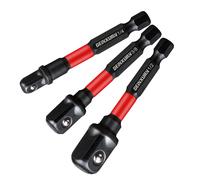 Geinxurn - jeu d'adaptateurs de douille à percussion, entraînement 1/4 "3/8" et 1/2 ", embout d'extension avec support, adapté à une perceuse électrique à une hocs à couple élevé 3PCS-3IN