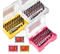 GEINXURN Jeu de 96 embouts de tournevis 25 mm, PZ Torx Phillips Hex Set d'embouts en acier S2 magnétique, boîte de rangement