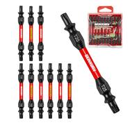 GEINXURN Lot de 10 embouts de tournevis Torx T20/T25 - Résistants aux chocs - Double extrémité - 65 mm - Tx 25 Tx20 - Magnétique - En acier S2 - Avec boîte de rangement