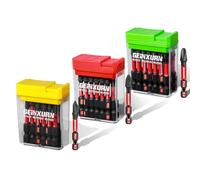 Geinxurn Phillips Cruciforme Lot de 45 Embouts de Tournevis Visseuse 50mm, PH1 PH2 PH3 Embouts de Vissage Magnétiques en Acier S2, Tige Hexagonale 1/4" avec Rangement Boîte Colorée