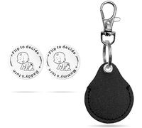 Geiomoo Pièce de Décision pour Nouveaux Parents, Pièce de Monnaie Double Face Gravée en Acier Inoxydable avec Porte-Clés en Cuir (Style I)
