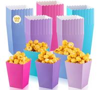 Geiserailie 100 Pcs Boîtes à Popcorn Colorées en Papier Seau à Maïs Soufflé pour Soirée Cinéma Halloween Noël Nouvel an Anniversaire Pique-Nique Fête Nouvel an(Sirène)