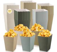 Geiserailie 100 Pcs Mini Seaux à Popcorn Réutilisables Boîtes à Maïs Soufflé en Papier Coloré pour Soirée Cinéma Collations de Fête Anniversaire Carnaval Baby Shower Mariage Fin d'Année(Vert Sauge)