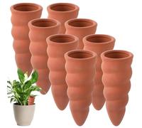 Geiserailie 8 Pièces Irrigation par Cône d'argile Boules d'Irrigation en Terre Cuite Aide à l'Arrosage des Plantes Irrigation pour Plantes d'Intérieur Distributeur d'eau en Céramique pour Plantes