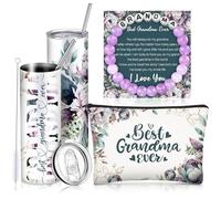 Geiserailie Cadeau pour grand-mère, fête des mères, cadeau d'anniversaire pour grand-mère, meilleure grand-mère, cadeau de petite-fille, petit-fils, petits-enfants, ensemble de sac de maquillage