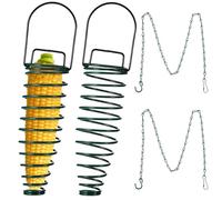 Geiserailie Lot de 2 mangeoires pour écureuils avec chaîne d'extension de 89,9 cm pour écureuil, oiseau et autres fournitures d'alimentation de jardin