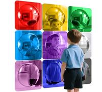 Geiserailie Lot de 9 miroirs sensoriels muraux en acrylique avec bulles pour calmer les articles d'angle. La pièce sensorielle a une stimulation visuelle et tactile (25,4 x 25,4 cm, multicolore)