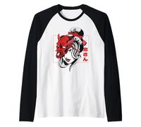 Geisha avec Masque Oni Art du Tatouage Japonais Manche Raglan