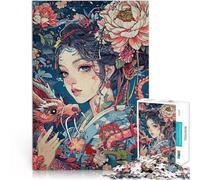 Geisha Dragon Japon Puzzle 1000 pièces pour Adolescents Compétition de Vitesse Manuelle est idéal comme Cadeau pour Toute la Famille 38x26cm