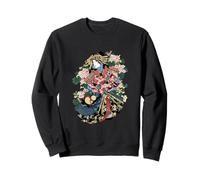 Geisha en Kimono élaboré entouré de Motifs Floraux Sweatshirt