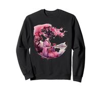 Geisha et Cerisier en Fleurs d'art Japonais Traditionnel Sweatshirt
