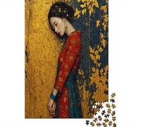 Geisha Japonaise en Kimono Traditionnel 38x26cm/1000pcs Puzzles Adaptés Aux Adultes Et Aux Personnes Âgées De 14 Ans Et Plus