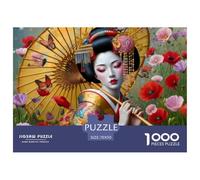 Geisha with Umbrella Papier Épais Et Solide Parfait pour Renforcer Les Capacités Cognitives, La Mémoire Et La Concentration Mentale 70x50cm/1000pcs