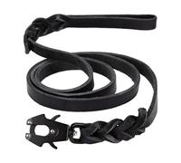 GEIT Laisse pour chien en cuir de 1,2 m, 1,5 m, 1,8 m, laisse de dressage robuste pour chien, laisse tressée en cuir véritable avec clip tactique à libération rapide/verrouillage pour chiens de taille