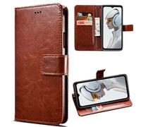 GEJEFA Coque pour DOOGEE Vmax Plus/Vmax Pro 2024, Housse Premium en Cuir PU + Interno Del TPU Antiurto avec Fentes pour Cartes[Fonction de Support][Fermeture Magnétique], Marron