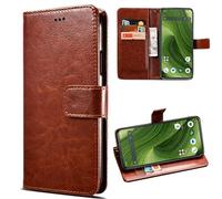 GEJEFA Coque pour Fairphone 6, Housse Premium en Cuir PU + Interno Del TPU Antiurto avec Fentes pour Cartes[Fonction de Support][Fermeture Magnétique], Marron