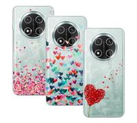 GEJEFA Coque pour Honor Magic 7 Lite/Magic7 Lite/Honor X9C, 3 Pack Transparente Silicone TPU Souple Absorption de Choc et Anti-Scratch Housse Coque avec Dessin Coeur