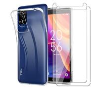 GEJEFA Coque pour TCL 501 +[2 Pièces] Verre Trempé, Transparent Silicone TPU Souple Antichoc et Anti-Rayures Étui de Protection pour TCL 501