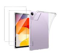 GEJEFA Coque pour Xiaomi Redmi Pad SE 11 Pouces 2023 + Verre trempé, Flexible Anti-Rayures Silicone TPU Coque avec Coins Renforcés pour Xiaomi Redmi Pad SE, Transparent