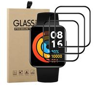 GEJEFA Protection écran pour Xiaomi Poco Watch, [3 Pieces][Couverture Complète] Anti-Rayures Protection Ecran Vitre Film Protection, Noir