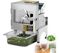 GEJLELDS Coupe-légumes électrique 200 W, trancheuse à oignons Verts, Hachoir à oignons Nouveaux, pour Gingembre, Piment, Pommes de Terre, Concombre, 150 kg/Heure, Oignon Vert, céleri, Persil B