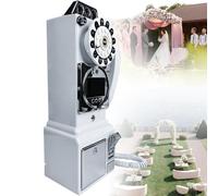 GEJLELDS Livre d'or Audio Vidéo 32/64 GO, Cabine Téléphonique De Mariage Rétro pour Messages Vidéo Personnalisés, Carnet De Messages Téléphoniques HD 1080p, pour Mariage Fête,White-64G