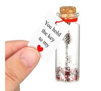 Gejoy Cadeau d'anniversaire romantique pour elle, lui, tu tiens la clé de mon cœur, bouteille décorative créative faite à la main avec message « I Love You », cadeau d'anniversaire, de Saint-Valentin