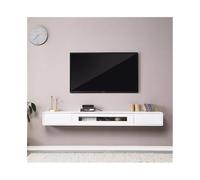 GEK208130 Accueil Étagère Flottante for Meuble TV avec tiroirs, for Salon et Salle à Manger Cabinet(Blanc,Petit)