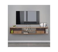 GEK208130 Accueil Étagère TV Flottante, Meuble TV Mural avec 4 tiroirs for Salon ou Bureau Cabinet(Bruin,Petit)
