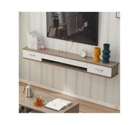 GEK208130 Accueil Étagère TV Flottante, Meuble TV Mural, étagères flottantes avec tiroir, Console multimédia de Divertissement Cabinet(Grigio)