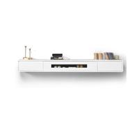 GEK208130 Accueil Meuble TV Flottant Minimaliste, étagère Murale for Salon et Chambre à Coucher Cabinet(Blanc,140x20x24cm)