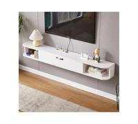 GEK208130 Accueil Meuble TV Flottant Minimaliste for Petit Salon et Chambre à Coucher, avec Rangement et Gestion des câbles Cabinet(Blanc)