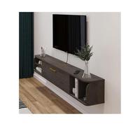 GEK208130 Accueil Meuble TV Mural, étagères flottantes avec Porte, Console multimédia de Divertissement, Rangement Central sous Le téléviseur Cabinet(1938x237x268mm)