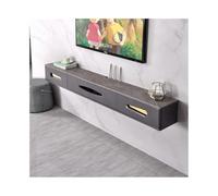 GEK208130 Accueil Meuble TV Mural Flottant avec Porte Rabattable et 2 tiroirs for Salon et Bureau Cabinet(Grigio,120x24x20cm)