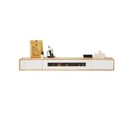 GEK208130 Accueil Meuble TV Mural Flottant avec tiroirs, Console TV sous TV, étagère multimédia Flottante Cabinet(Natural,Petit)