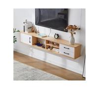 GEK208130 Accueil Meuble TV Mural, Meuble TV Flottant, Console multimédia de Divertissement, Banc de Rangement TV for Salon Cabinet(Natural)