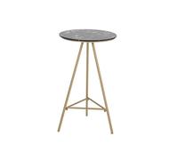 GEK208130 Accueil Table de Bar Moderne en Fer et marbre for Petits espaces Table de comptoir(Grigio)