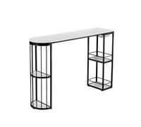 GEK208130 Accueil Table de Bar Ouverte en marbre Simple avec Rangement, Armoire de séparation de Luxe, Table de Salle à Manger de Cuisine Table de comptoir(Noir,100 * 40 * 105cm)